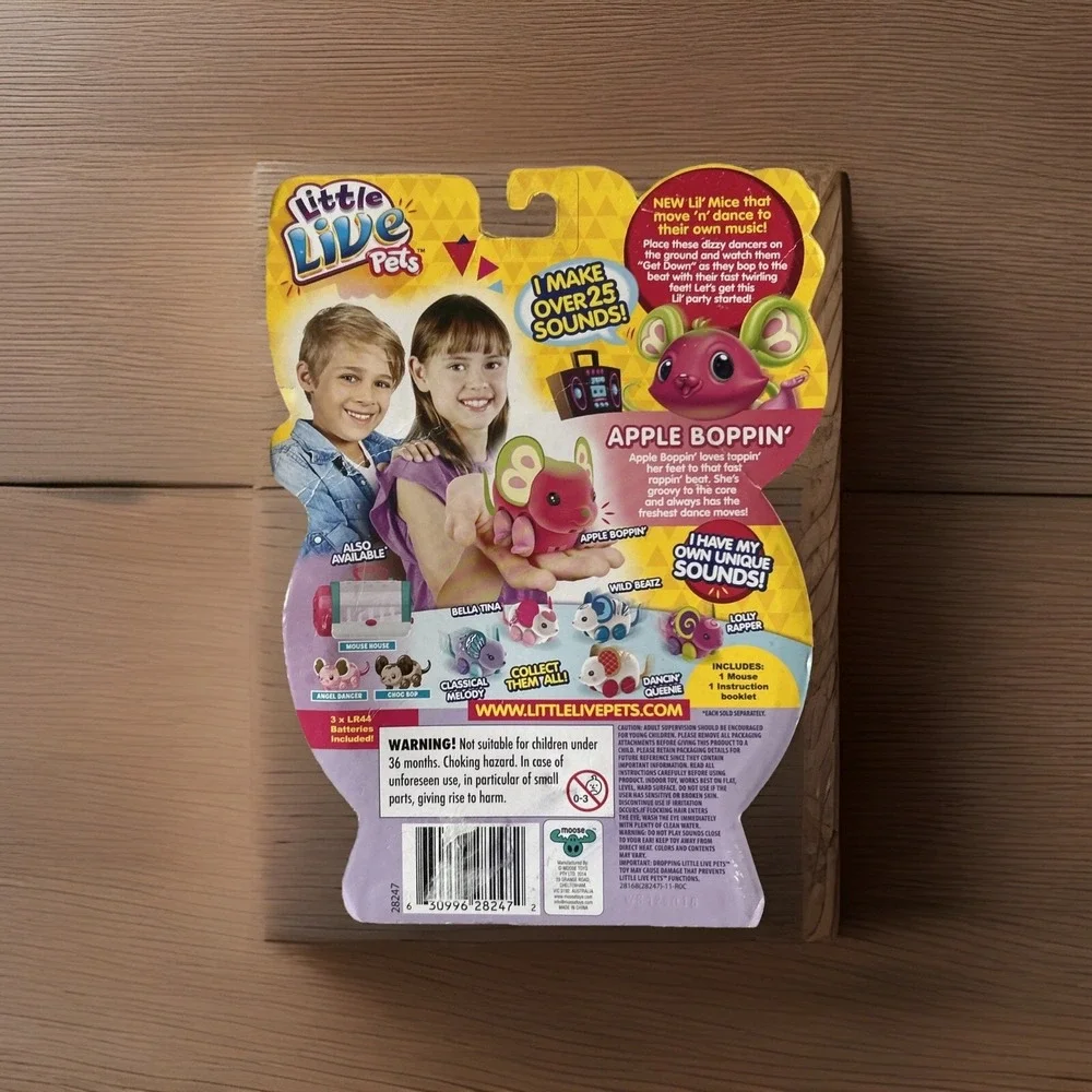 LITTLE LIVE PETS Lil' Mouse Apple Boppin' Sealed Series 1 2014 Sealed Pink Moose